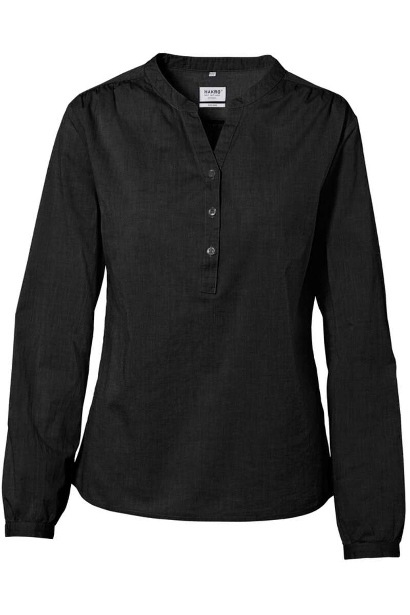 HAKRO Regular Fit Bluse schwarz, Einfarbig