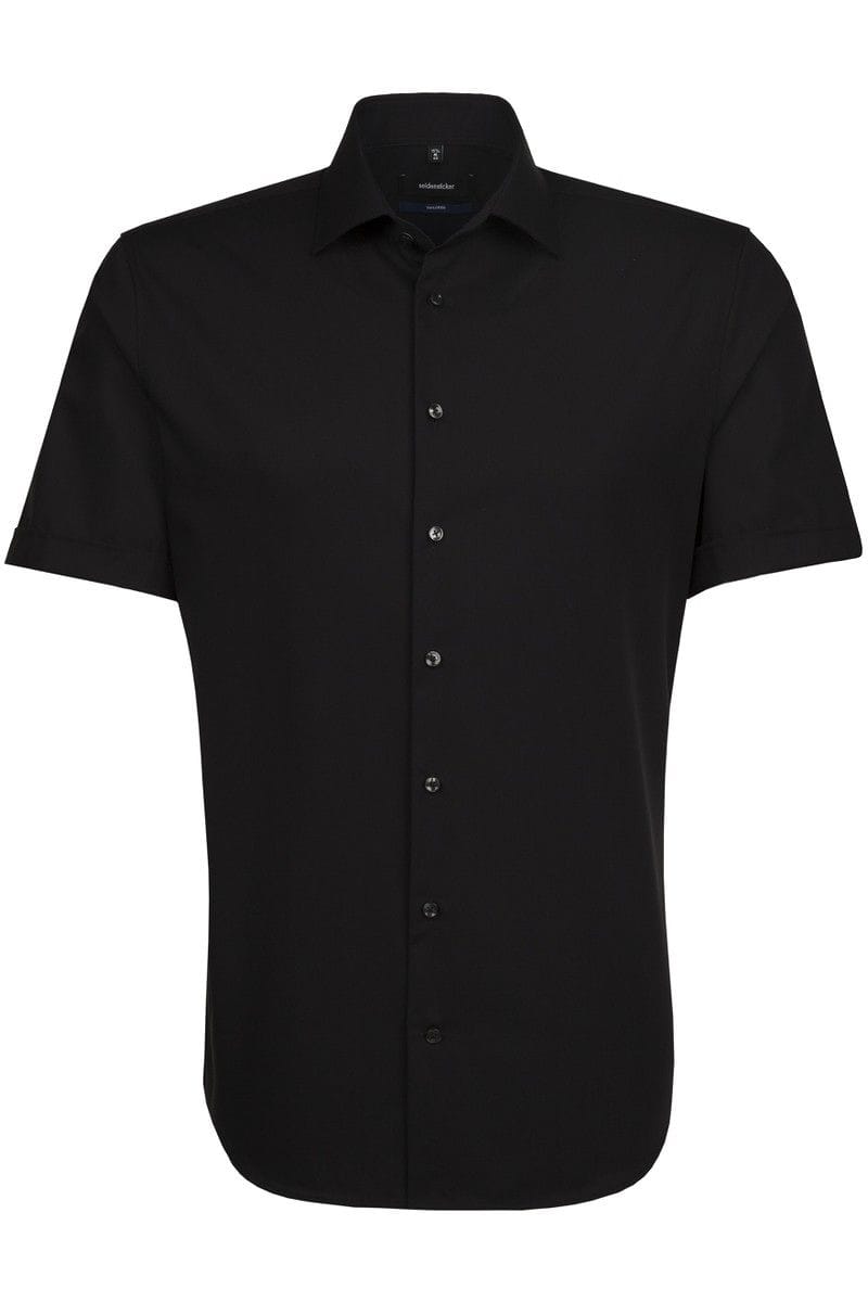 Seidensticker Tailored Hemd Kurzarm schwarz