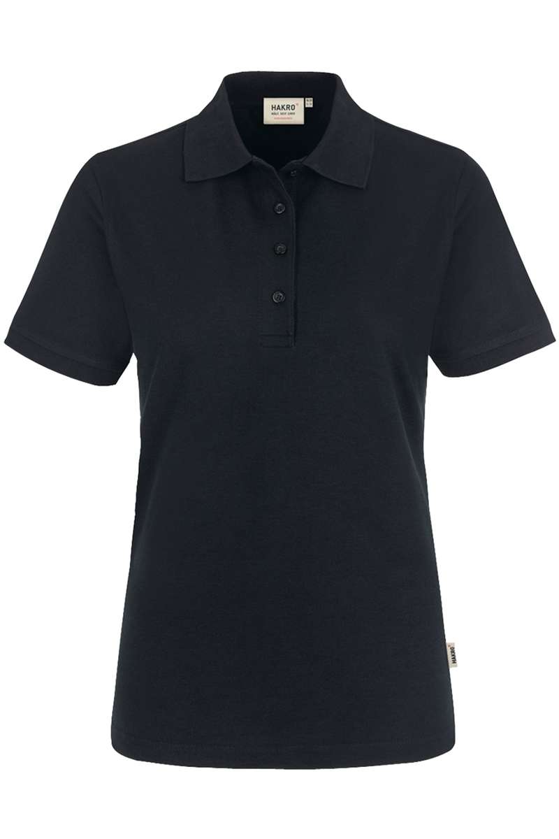 HAKRO 216 Regular Fit Damen Poloshirt schwarz, Einfarbig