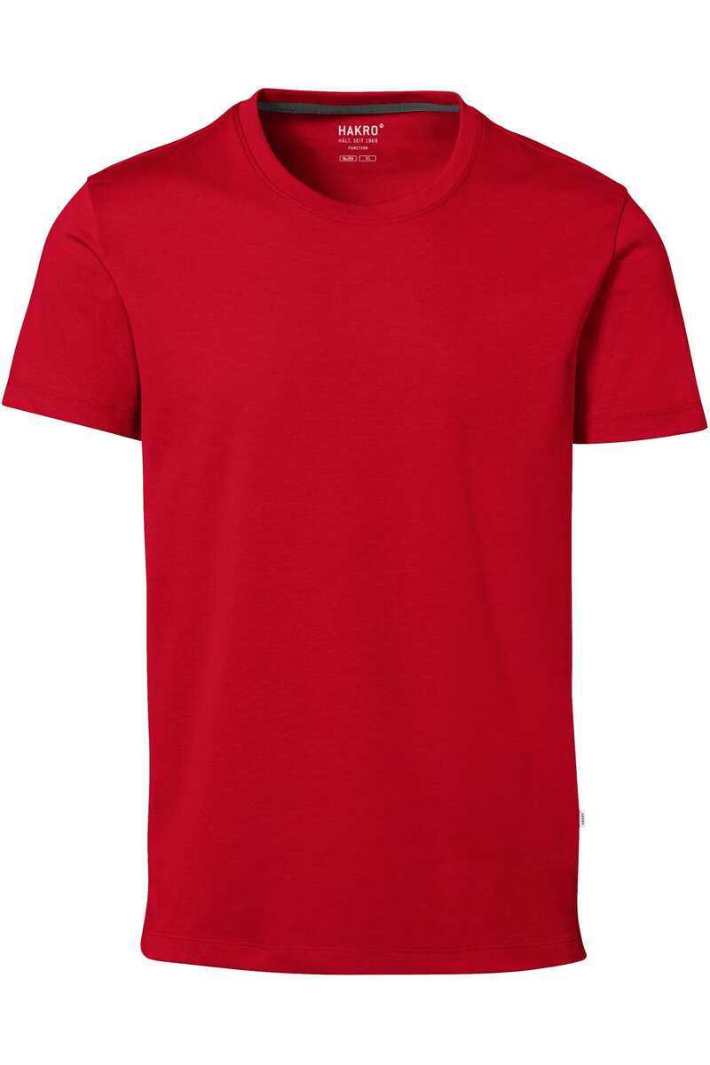 HAKRO 269 Regular Fit T-Shirt Rundhals rot, Einfarbig