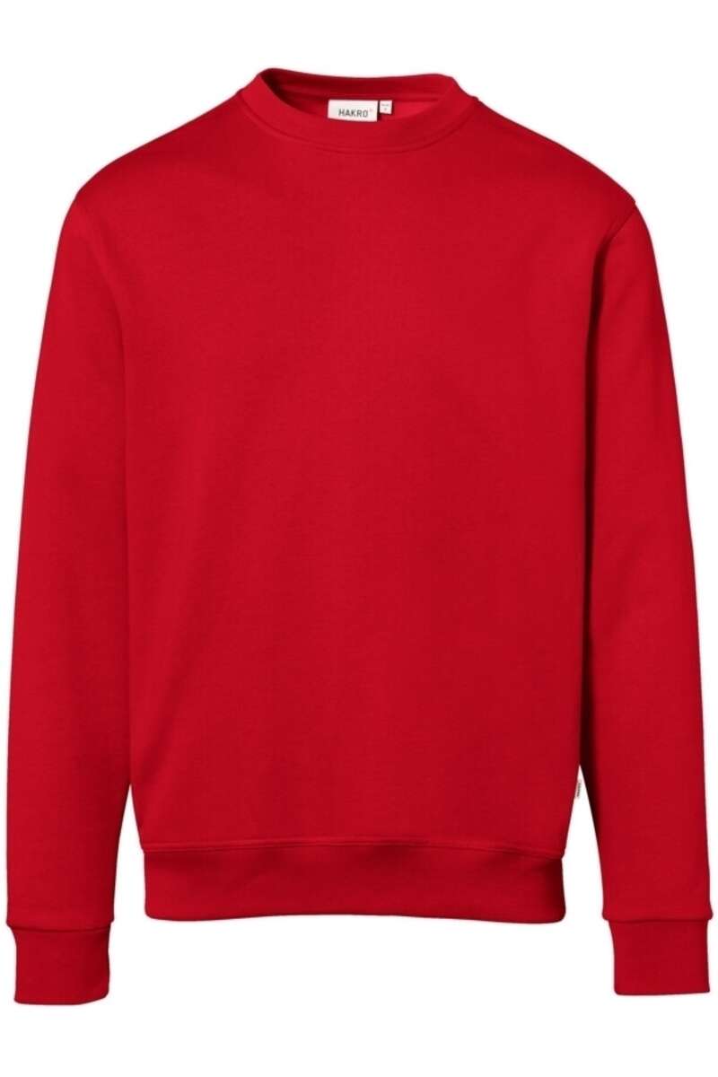 HAKRO Organic Regular Fit Sweatshirt Rundhals rot, Einfarbig
