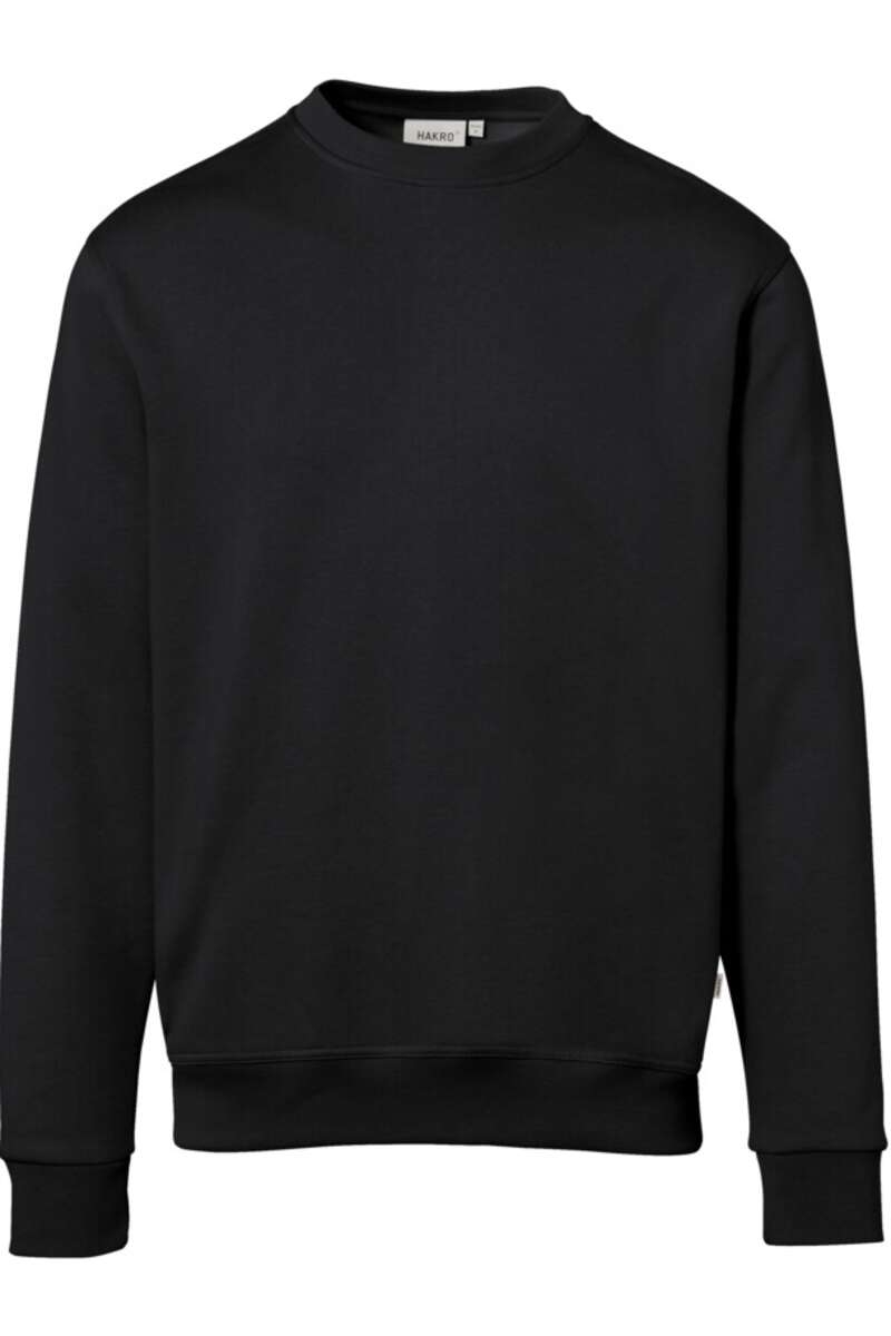 HAKRO Organic Regular Fit Sweatshirt Rundhals schwarz, Einfarbig