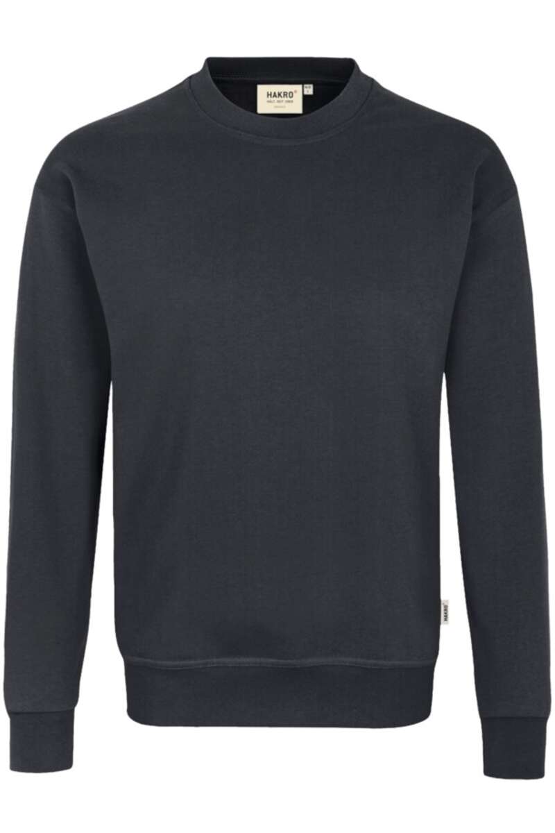 HAKRO Organic Regular Fit Sweatshirt Rundhals karbon, Einfarbig
