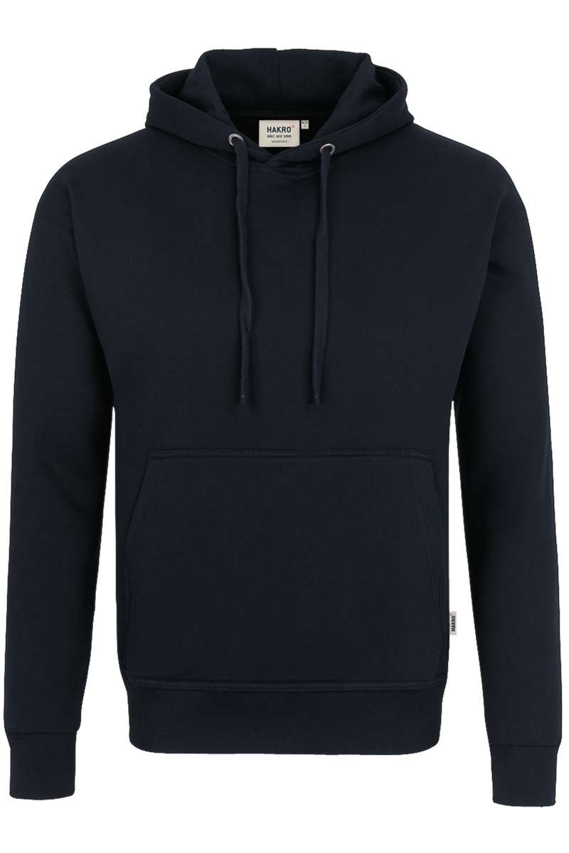 HAKRO 601 Comfort Fit Kapuzen Sweatshirt schwarz, Einfarbig