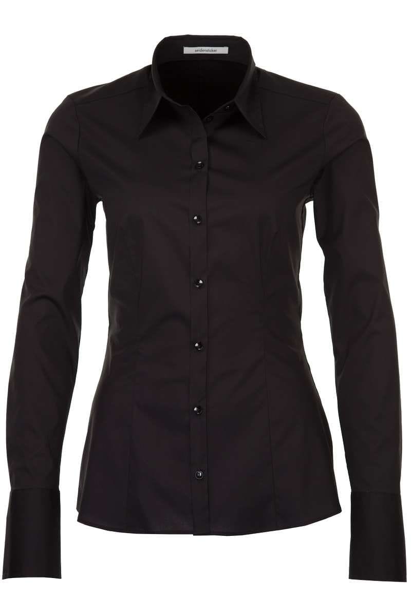 Seidensticker Tailored Bluse schwarz, Einfarbig