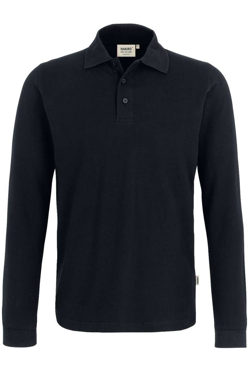 HAKRO 820 Regular Fit Longsleeve Poloshirt schwarz, Einfarbig