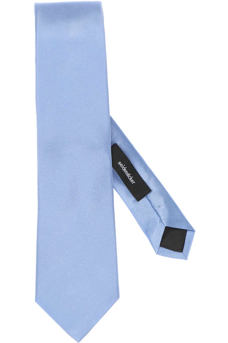 Seidensticker Krawatte Krawatte mittelblau, Einfarbig