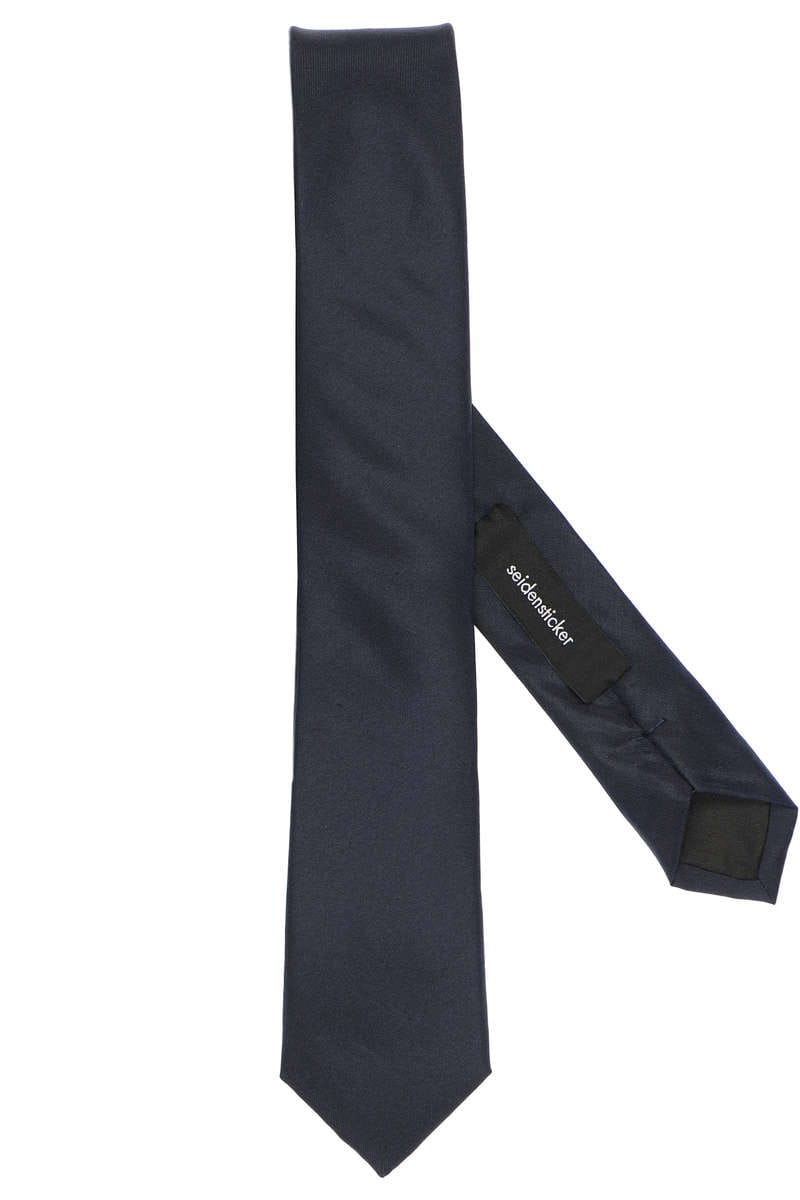 Seidensticker Super Slim Krawatte blau, Einfarbig