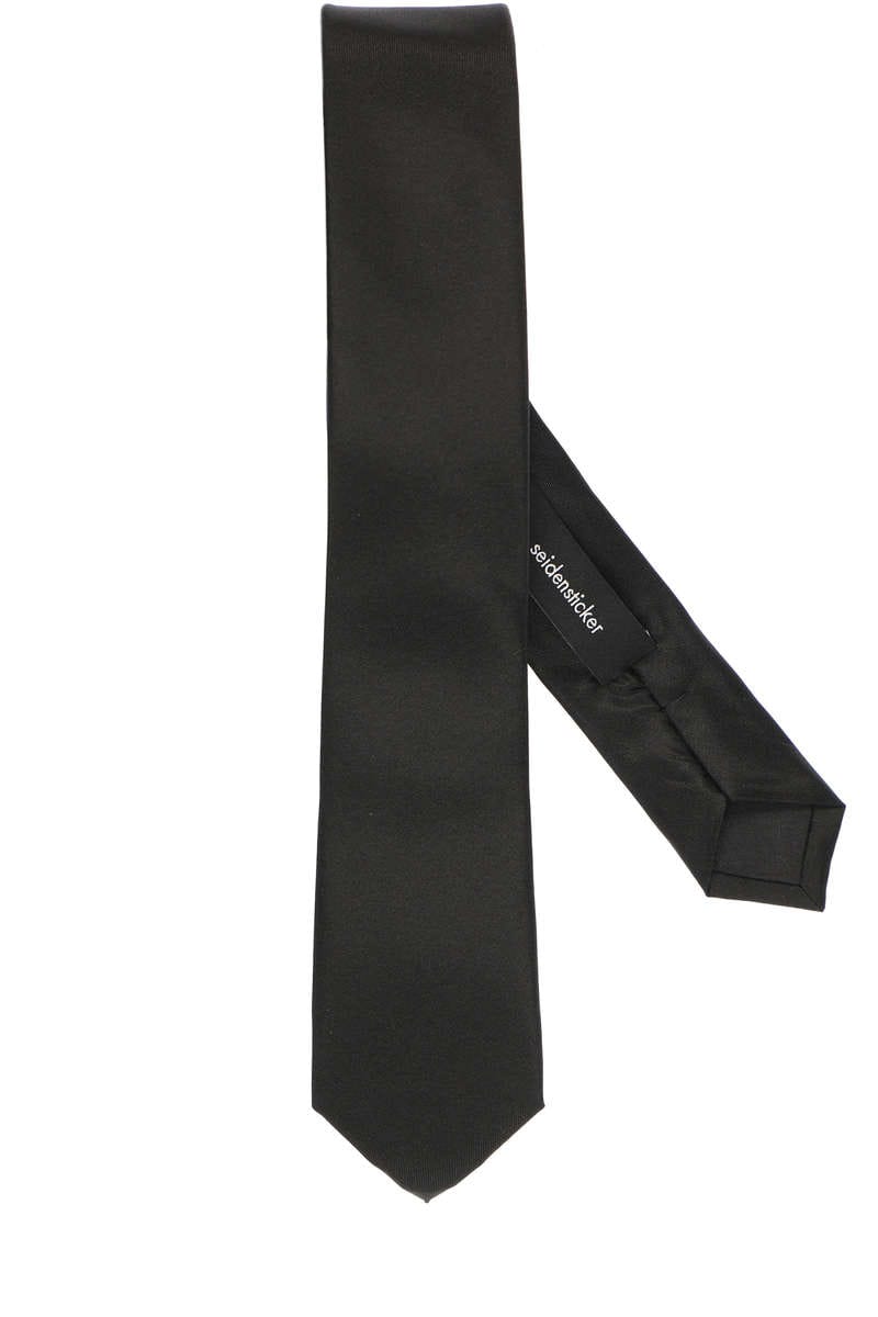 Seidensticker Super Slim Krawatte schwarz, Einfarbig