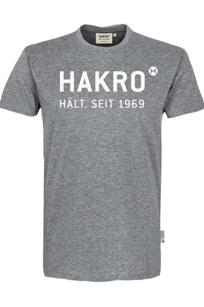 HAKRO Regular Fit T-Shirt Rundhals grau, bedruckt