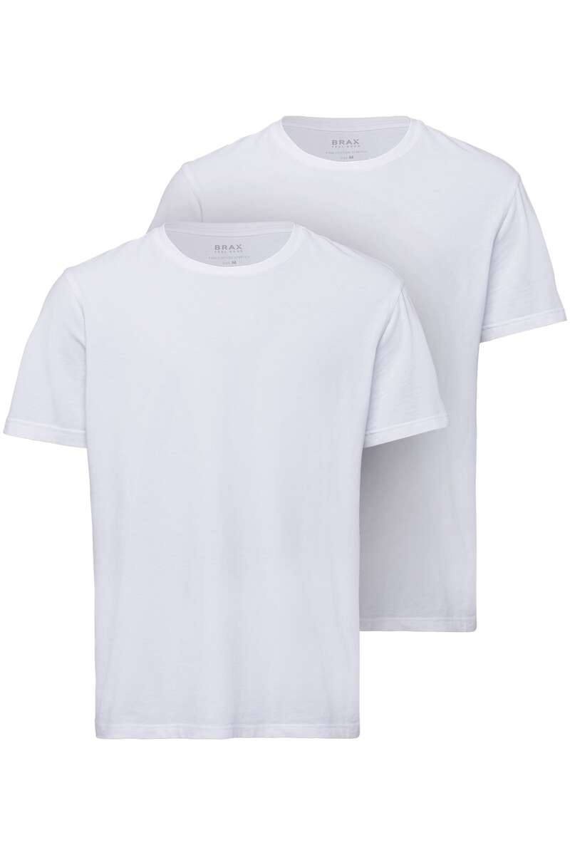 Brax Modern Fit T-Shirt Rundhals Doppelpack weiss, Einfarbig