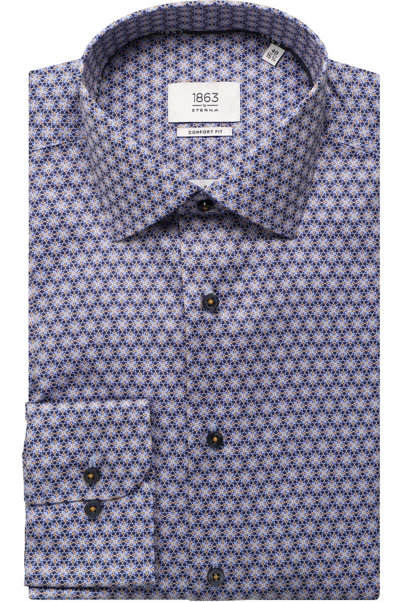 ETERNA 1863 Comfort Fit Hemd blau, Gemustert