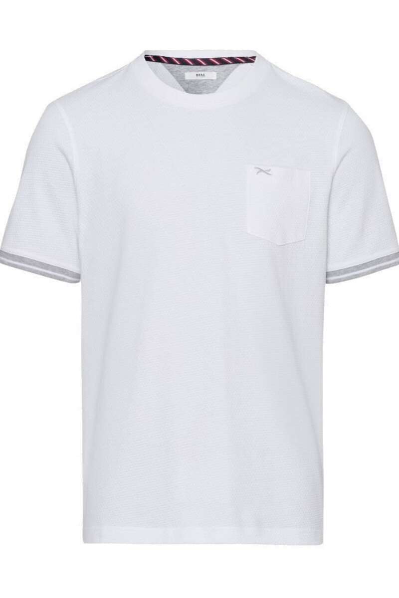 Brax Modern Fit T-Shirt Rundhals weiss, Einfarbig