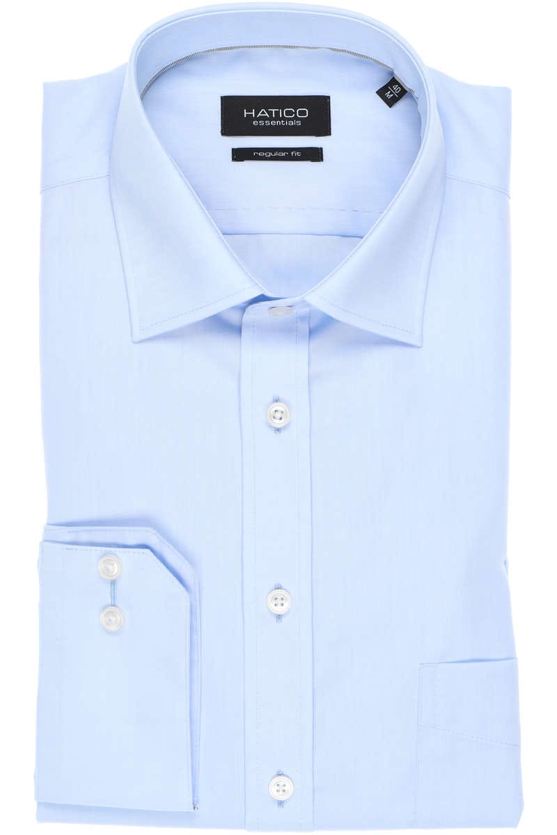 Hatico Regular Fit Hemd hellblau, Einfarbig