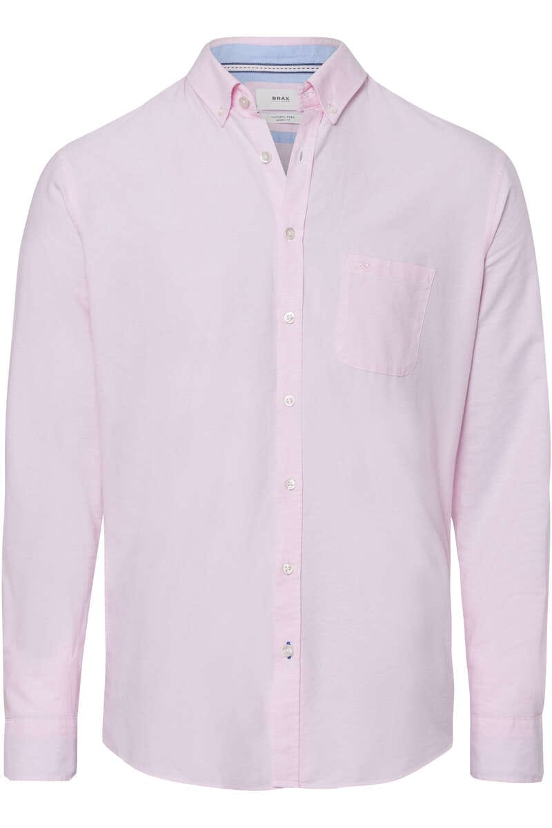 Brax Modern Fit Leinenhemd pink, Einfarbig
