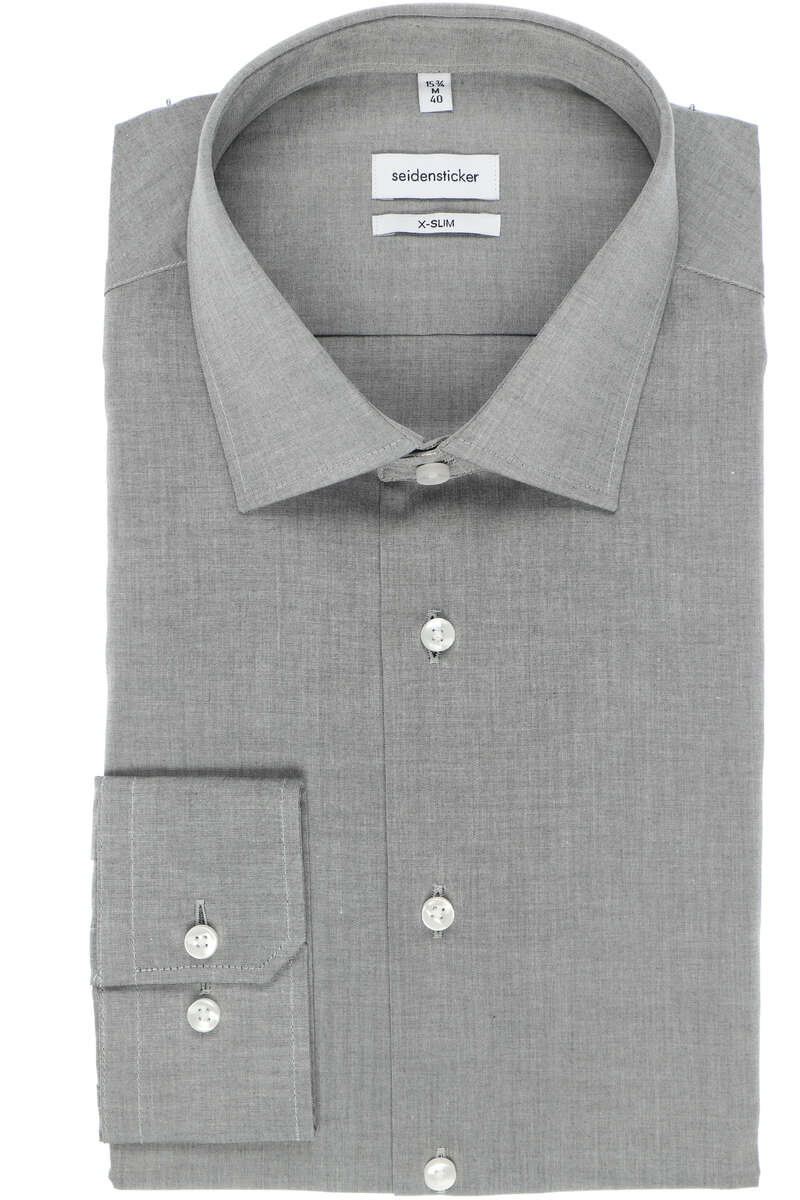 Seidensticker X-Slim Hemd grau, Einfarbig
